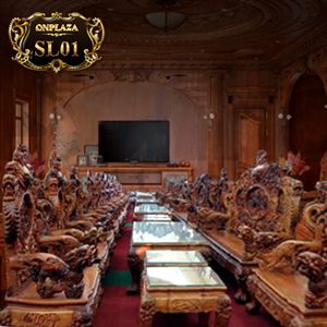 Bộ salon đại 12 món gỗ sưa phong cách cổ điển SL01