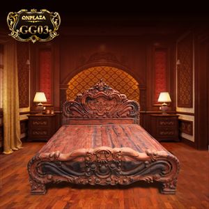 Giường gỗ cẩm lai phong cách cổ điển GG03