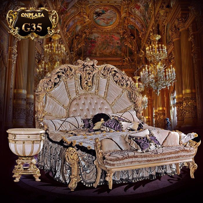 Mẫu giường ngủ mang phong cách hoàng gia italya sạng trọng