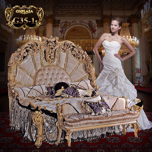 Mẫu giường ngủ cổ điển phong cách hoàng gia kiểu Ý G35