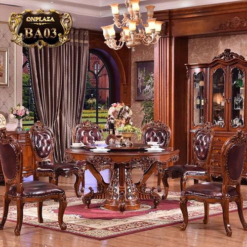 Bộ bàn ghế ăn tròn tân cổ điển cao cấp nhập khẩu châu Âu BA03 Bộ Bàn Ghế Ăn Tròn Tân Cổ Điển Cao Cấp Nhập Khẩu Châu Âu Ba03