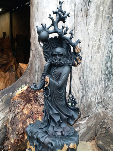 Tượng Đạt Ma bằng gỗ Mun Sừng cao 62cm