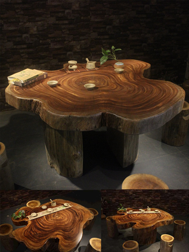 Mặt bàn gỗ tròn nguyên khối gõ đỏ 120x16cm - Tiết kiệm 4tr