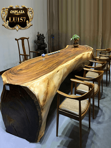 Mặt bàn trà gỗ tự nhiên [gỗ Cẩm Thị] nguyên khối LU157