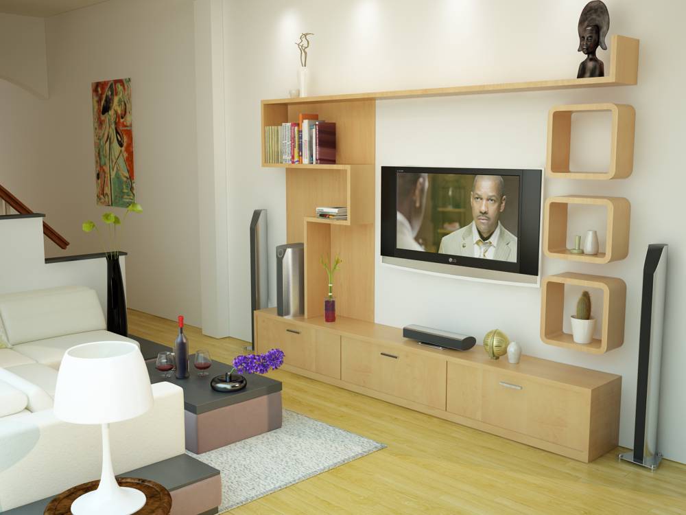 Kệ tủ tivi gỗ tự nhiên - đồ nội thất quan trọng trong phòng khách