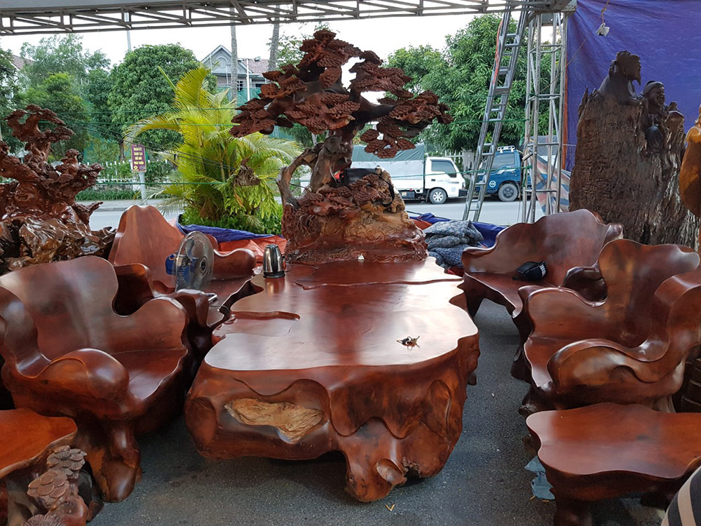 Mẫu bàn ghế gỗ Nu sụn Hương nguyên khối 7 món Mẫu Bàn Ghế Gỗ Nu Sụn Hương Nguyên Khối 7 Món