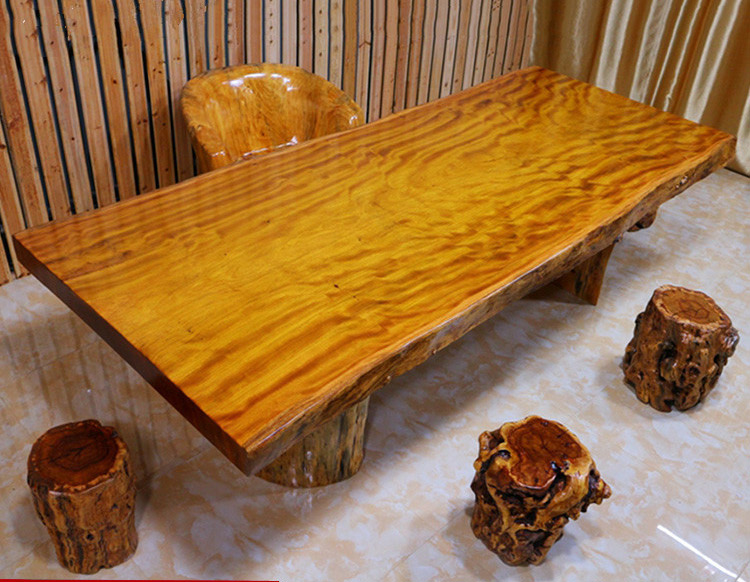 Mặt bàn trà gỗ Hương nguyên khối