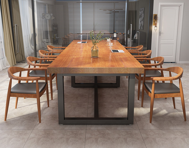 Bộ bàn ghế gỗ Sao nguyên tấm lớn đặt trong phòng họp