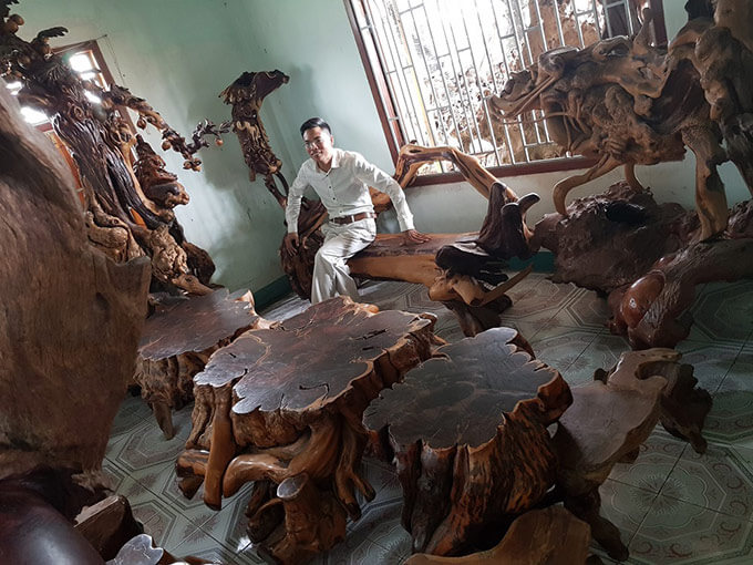 Những bộ bàn ghế được khai thác từ gỗ Nu Trắc từ thiên nhiên có tuổi đời hàng nghìn năm tuổi Những bộ bàn ghế được khai thác từ gỗ Nu Trắc từ thiên nhiên có tuổi đời hàng nghìn năm tuổi