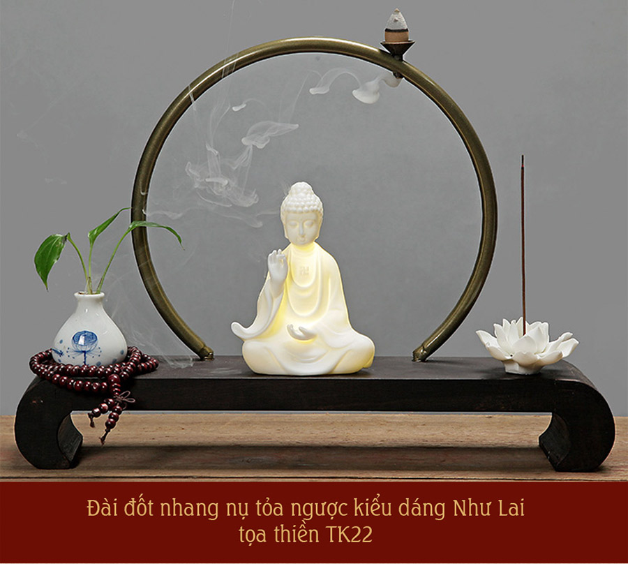 Bộ dụng cụ Đài đốt nhang, hương trầm kiểu dáng như lại thượng tọa vô cùng độc đáo và cuốn hút