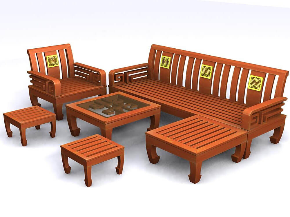 Mẫu bàn ghế gỗ thiết kế khá đơn giản nhưng giúp không gian sang trọng hơn