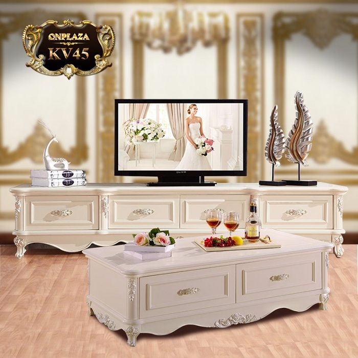 Kệ tủ tivi phòng ngủ tân cổ điển độc đáo cho căn phòng