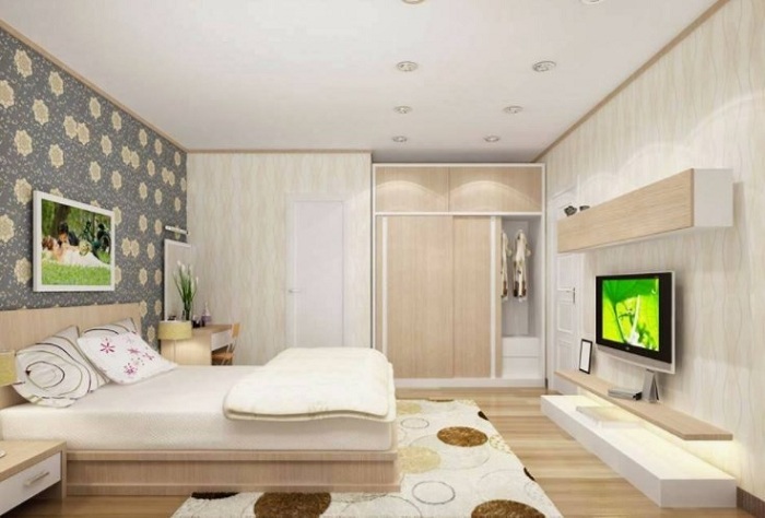 Thiết kế kệ tủ tivi phòng ngủ thích hợp với căn phòng
